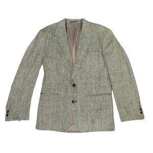 New CC Hughes Silk Tweed Blazer Men's Size Small 1991 Vintage Two Button Gray
